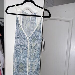 Lovestitch Blue and Cream Maxi Dress